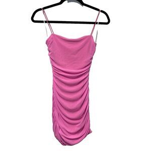 PRINCESS POLLY Barbie Pink Mini dress Size 2 Strapless Cocktail Open Back